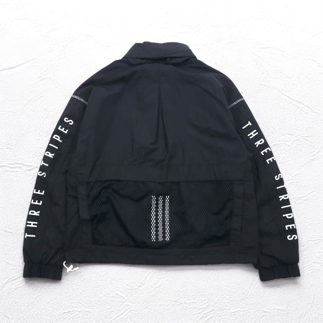 adidas ナイロン トラックジャケット ジャージ S ブラック ドローコード W S2S スリーストライプ ED1529