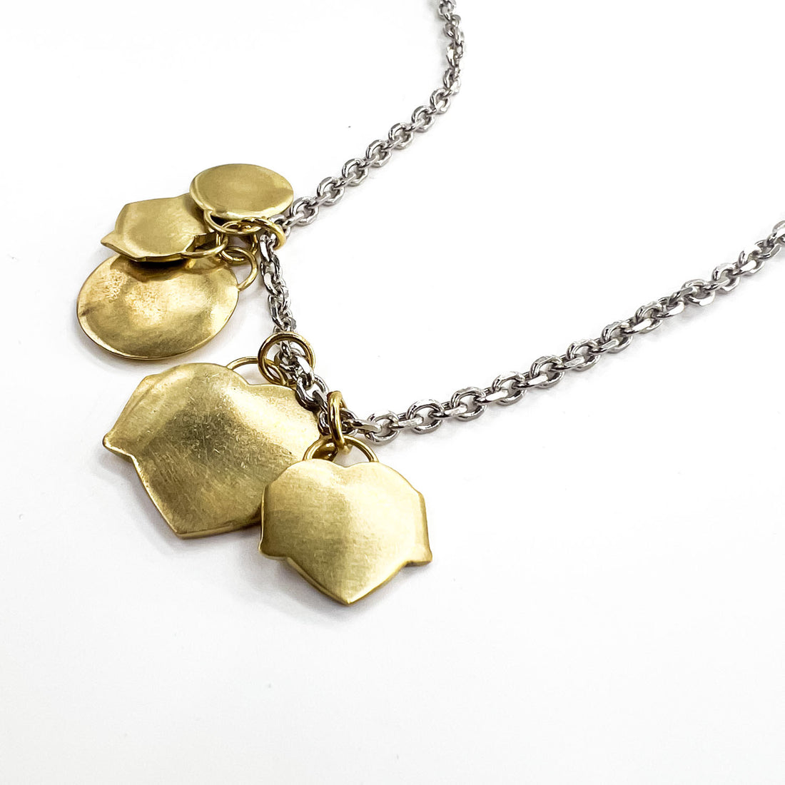 Sacai x Carhartt WIP 23AW Heart Logo Charm Necklace 23-0621S Brass Gold Silver