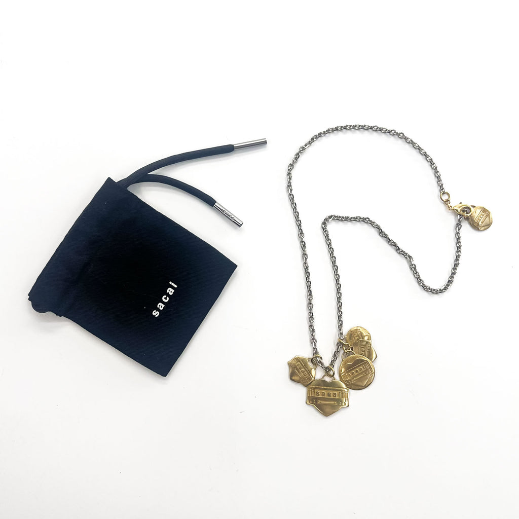 Sacai x Carhartt WIP 23AW Heart Logo Charm Necklace 23-0621S Brass Gold Silver