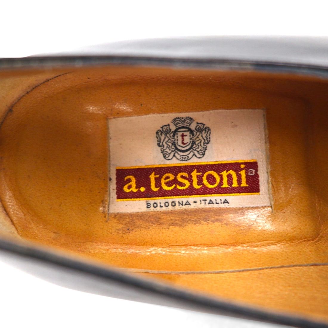 a.testoni イタリア製 ローファー スリッポン ドレスシューズ 27cm ブラック レザー ゴールド