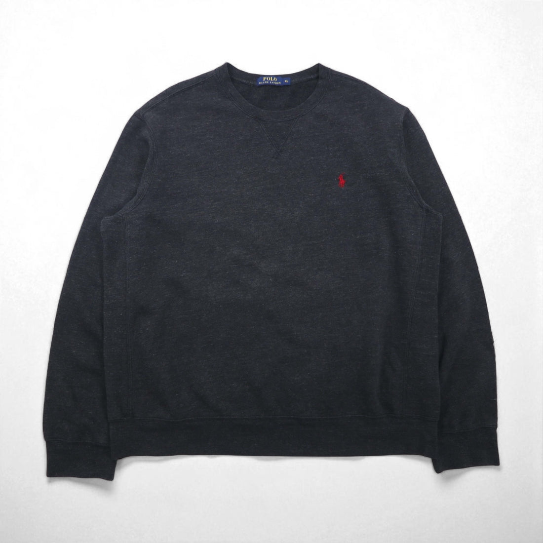 Polo Ralph Lauren 前V スウェット トレーナー XL グレー コットン スモールポニー刺繡