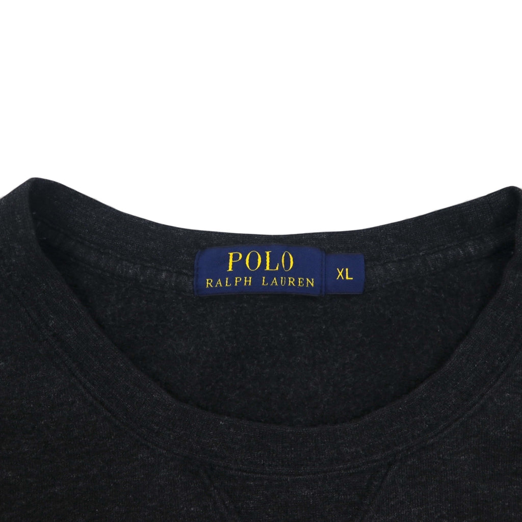 Polo Ralph Lauren XL Grey Cotton V-Neck Sweatshirt with Small Pony Embroidery