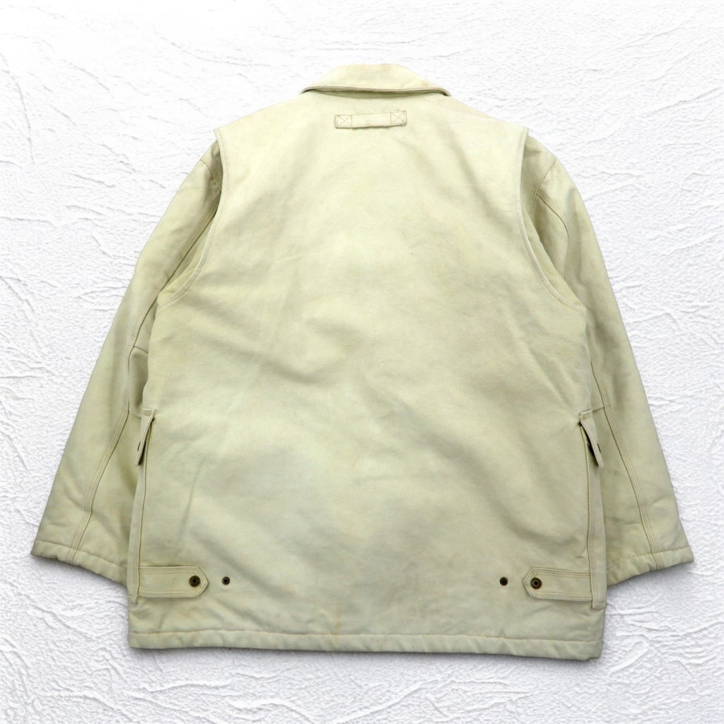 Schott Fireman Jacket Duck Work Jacket Coverall XL Beige Padded Quilted Liner