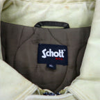 Schott Fireman Jacket Duck Work Jacket Coverall XL Beige Padded Quilted Liner