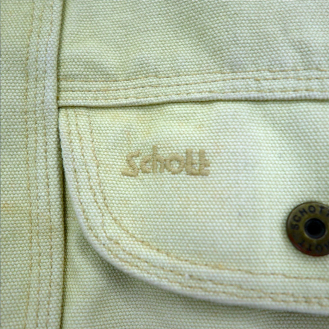 Schott Fireman Jacket Duck Work Jacket Coverall XL Beige Padded Quilted Liner