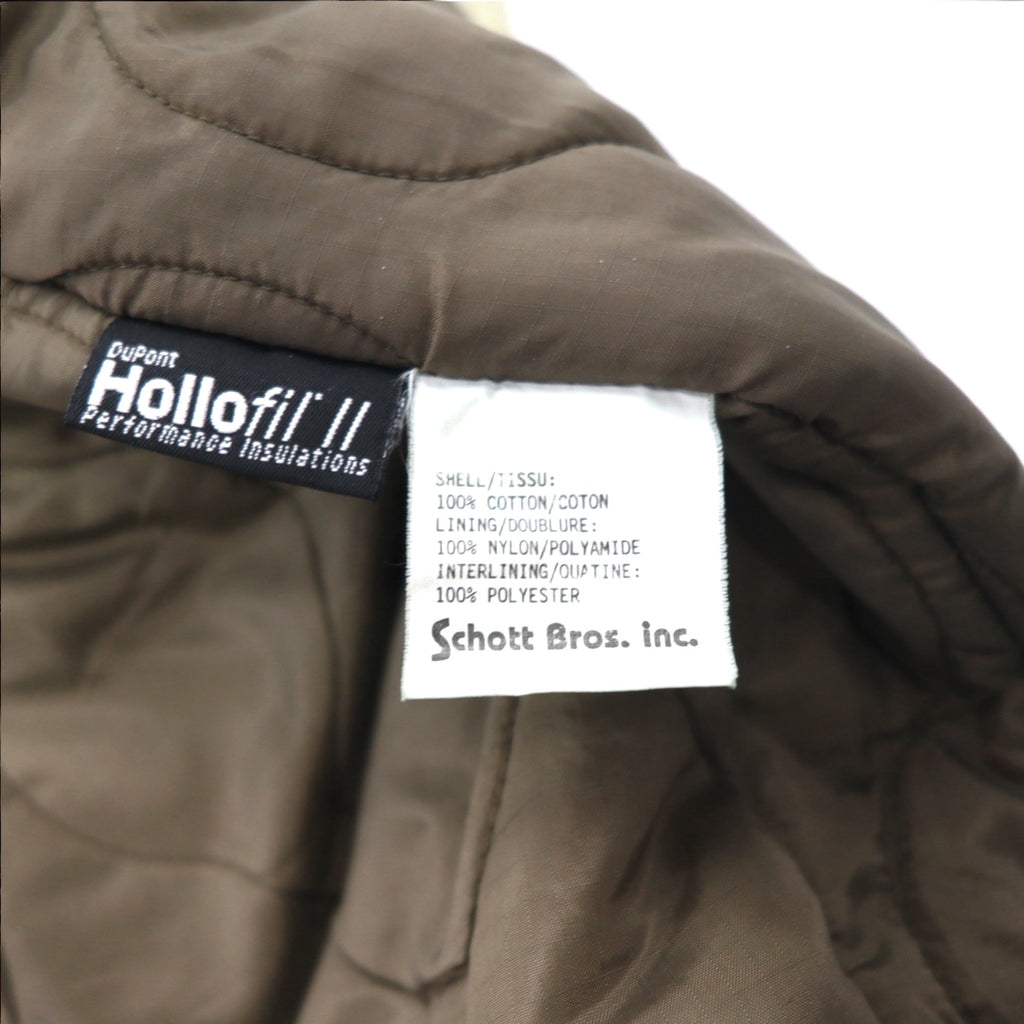 Schott Fireman Jacket Duck Work Jacket Coverall XL Beige Padded Quilted Liner