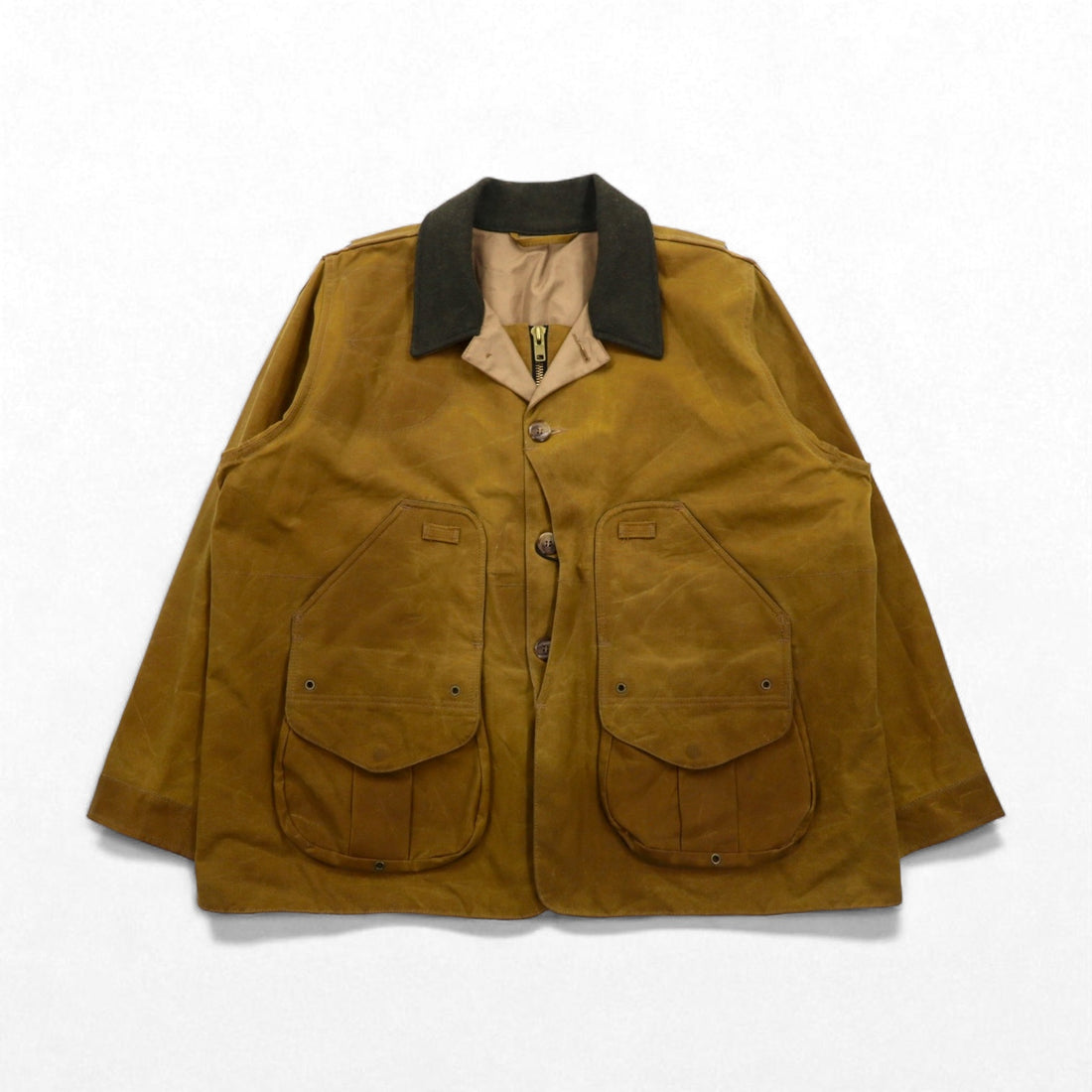 FILSON USA Made TIN CLOTH FIELD HUNTING COAT Hunting Jacket 2XL Beige Oiled Cotton Tin Cloth Field Coat 11010088