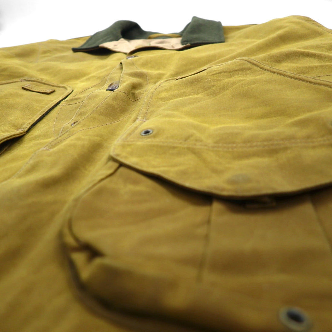 FILSON USA Made TIN CLOTH FIELD HUNTING COAT Hunting Jacket 2XL Beige Oiled Cotton Tin Cloth Field Coat 11010088