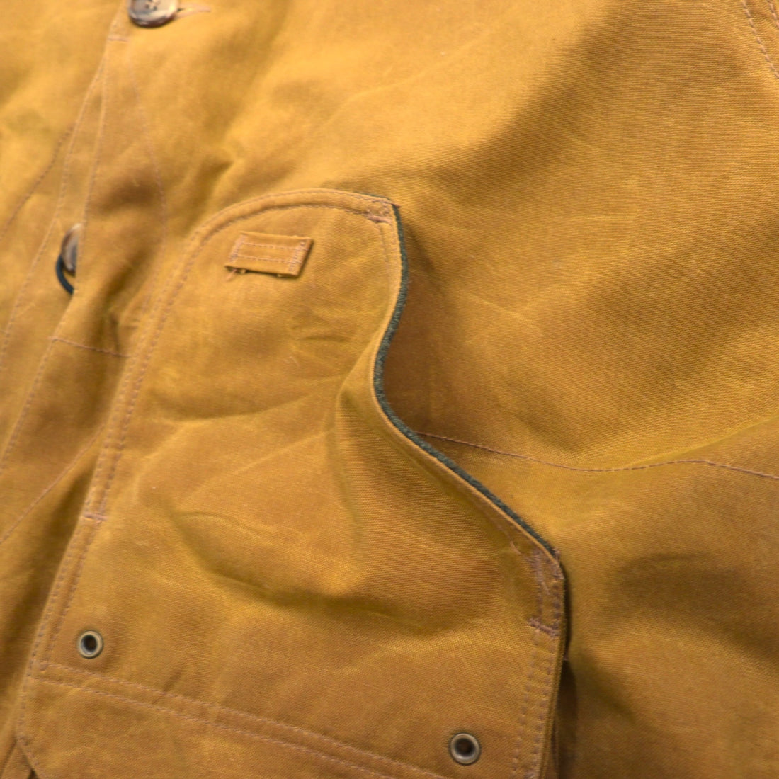 FILSON USA Made TIN CLOTH FIELD HUNTING COAT Hunting Jacket 2XL Beige Oiled Cotton Tin Cloth Field Coat 11010088