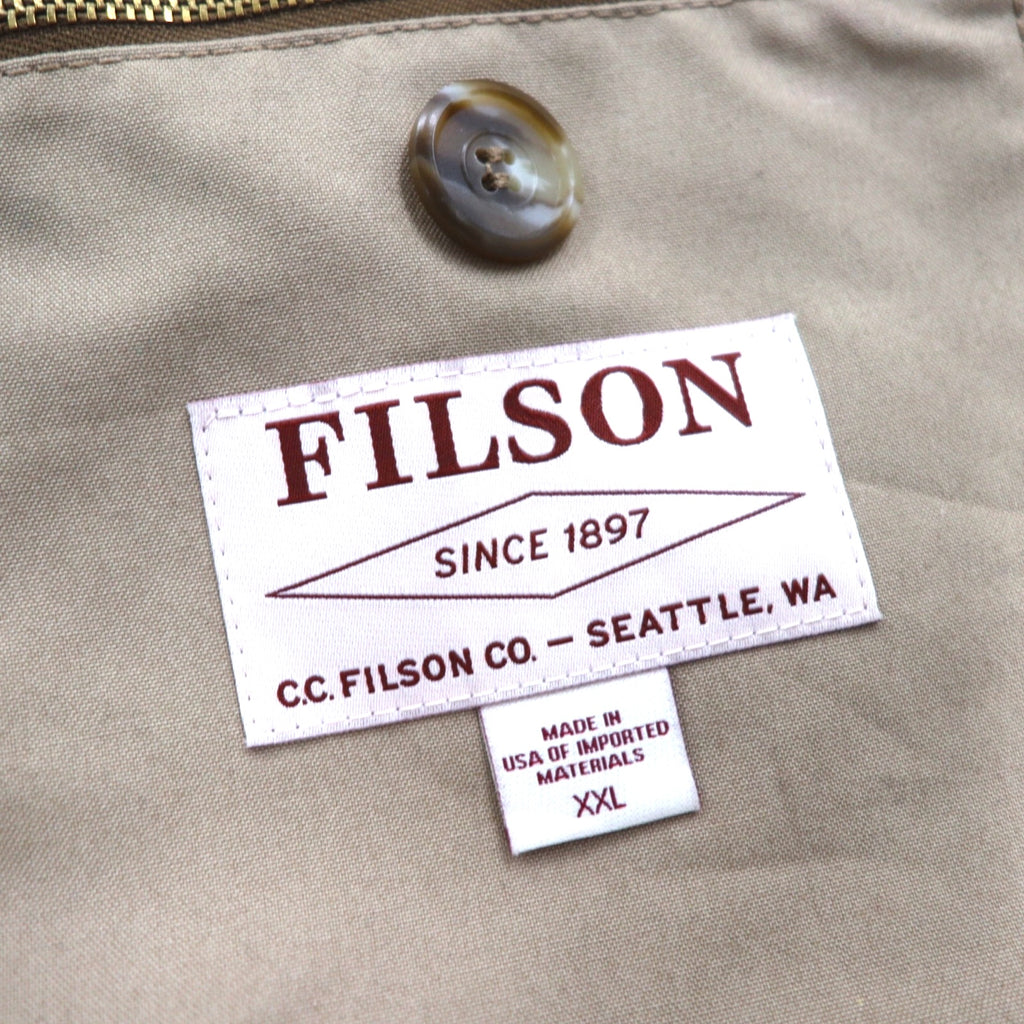 FILSON USA Made TIN CLOTH FIELD HUNTING COAT Hunting Jacket 2XL Beige Oiled Cotton Tin Cloth Field Coat 11010088