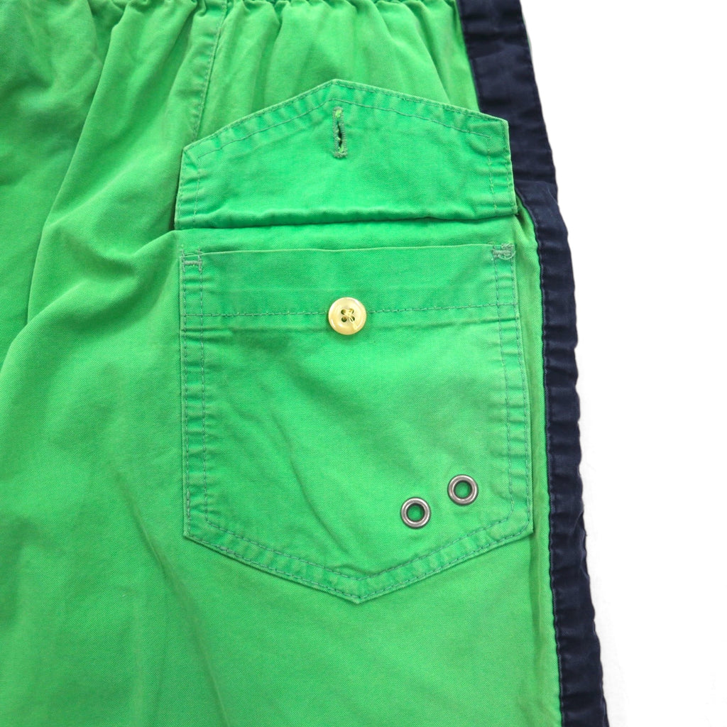 Polo by Ralph Lauren 90s Amphibious Big Pony Embroidered Swim Shorts, Medium, Green, Cotton, Nylon