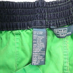 Polo by Ralph Lauren 90s Amphibious Big Pony Embroidered Swim Shorts, Medium, Green, Cotton, Nylon