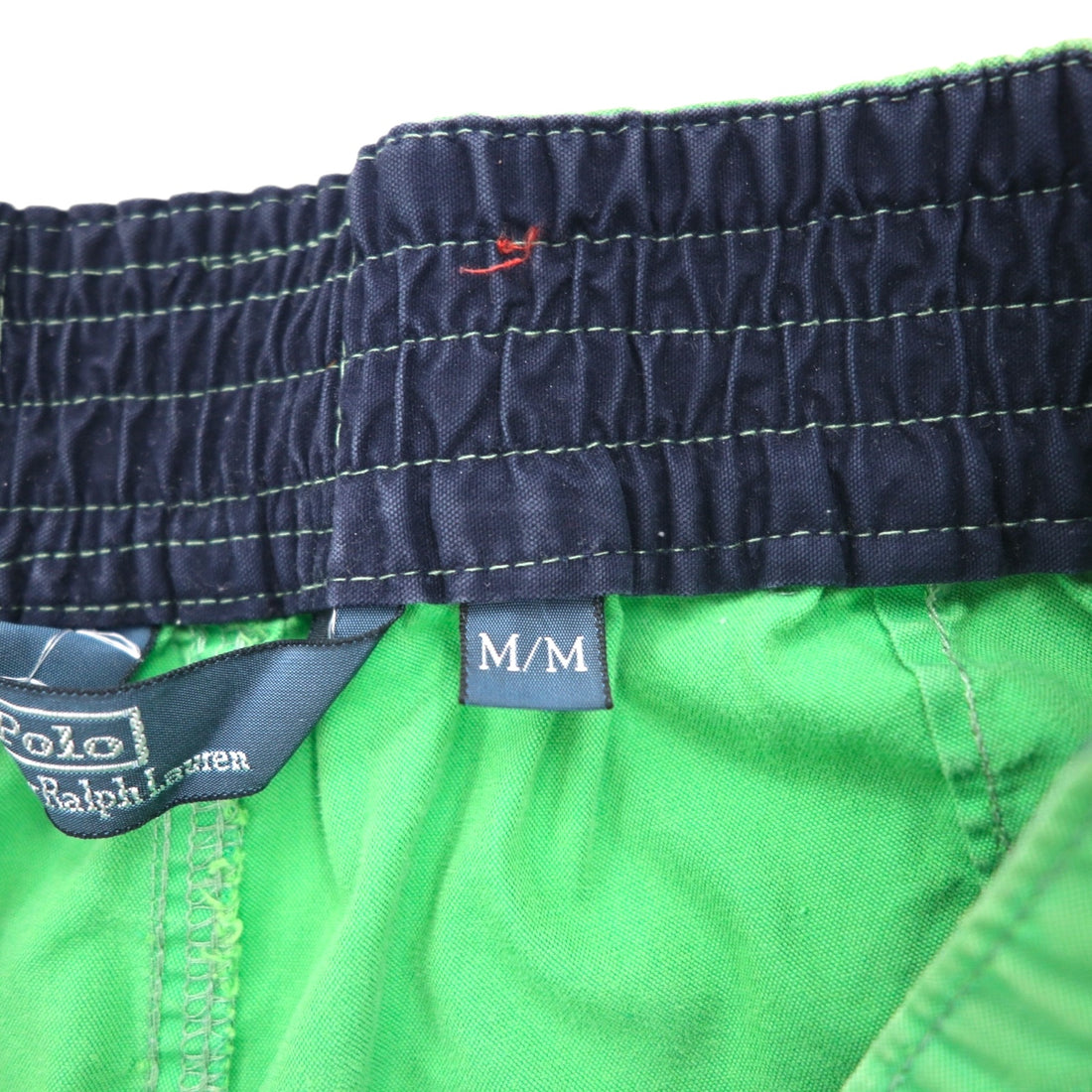 Polo by Ralph Lauren 90s Amphibious Big Pony Embroidered Swim Shorts, Medium, Green, Cotton, Nylon