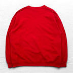 Lee 90s USA made FAIRVIEW print sweatshirt L Red cotton fleece lining arch logo
