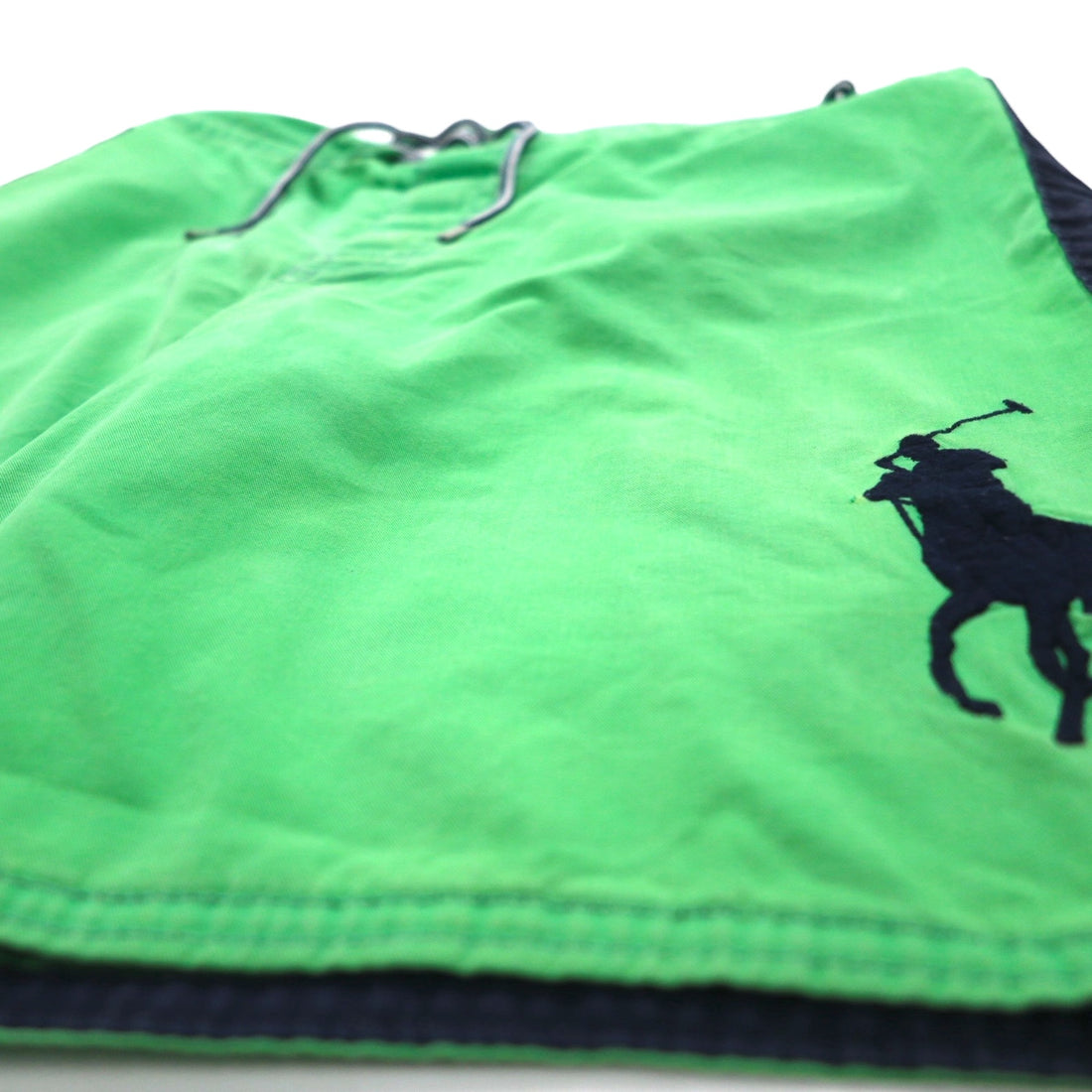 Polo by Ralph Lauren 90s Amphibious Big Pony Embroidered Swim Shorts, Medium, Green, Cotton, Nylon
