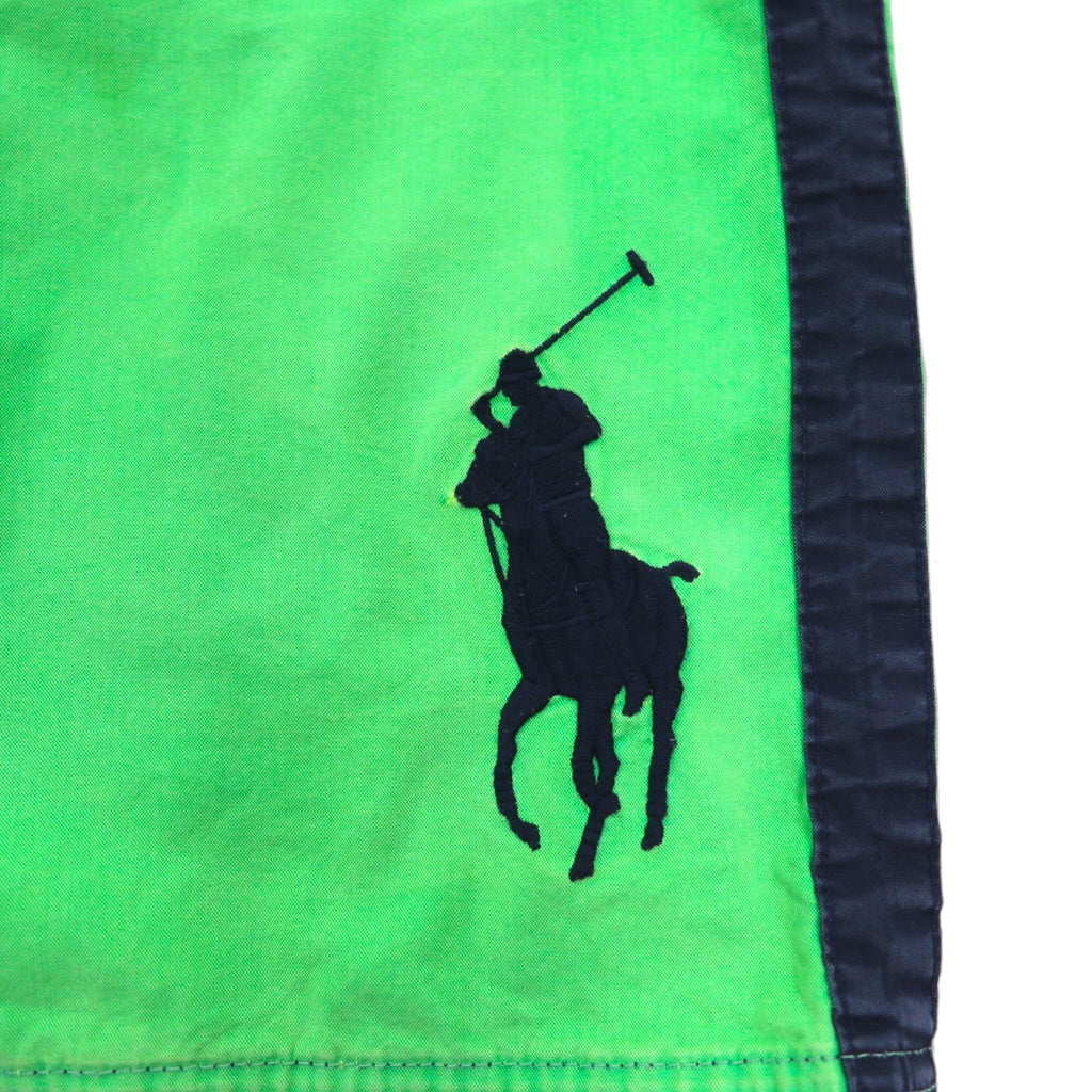 Polo by Ralph Lauren 90s Amphibious Big Pony Embroidered Swim Shorts, Medium, Green, Cotton, Nylon