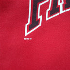 Lee 90s USA made FAIRVIEW print sweatshirt L Red cotton fleece lining arch logo