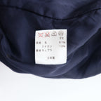 RALPH LAUREN 2B テーラードジャケット S ネイビー ウール ナイロン ストライプ ピークドラペル 日本製