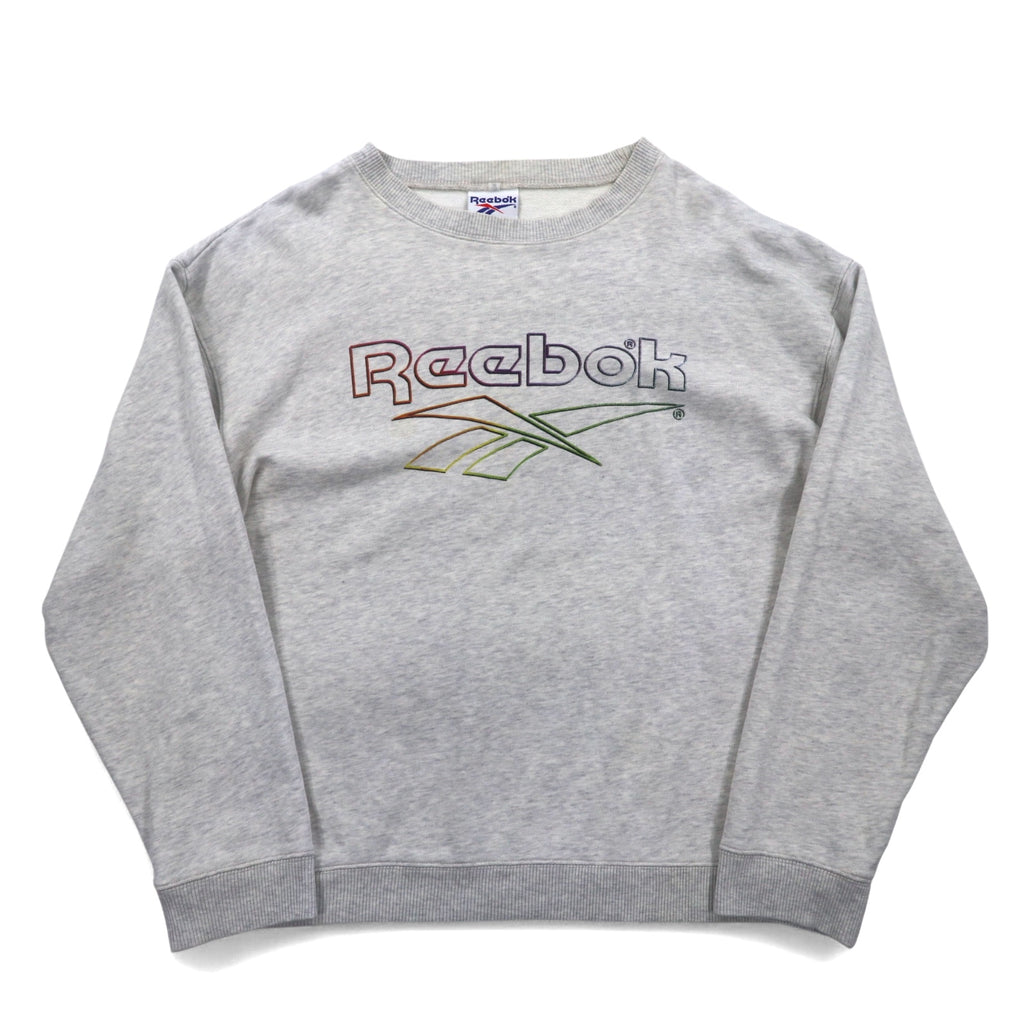 Reebok 90s Vector Logo Print Sweatshirt, Large, Grey, Cotton