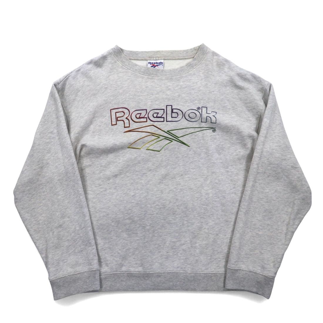 Reebok 90年代 ベクターロゴ プリント スウェット L グレー コットン