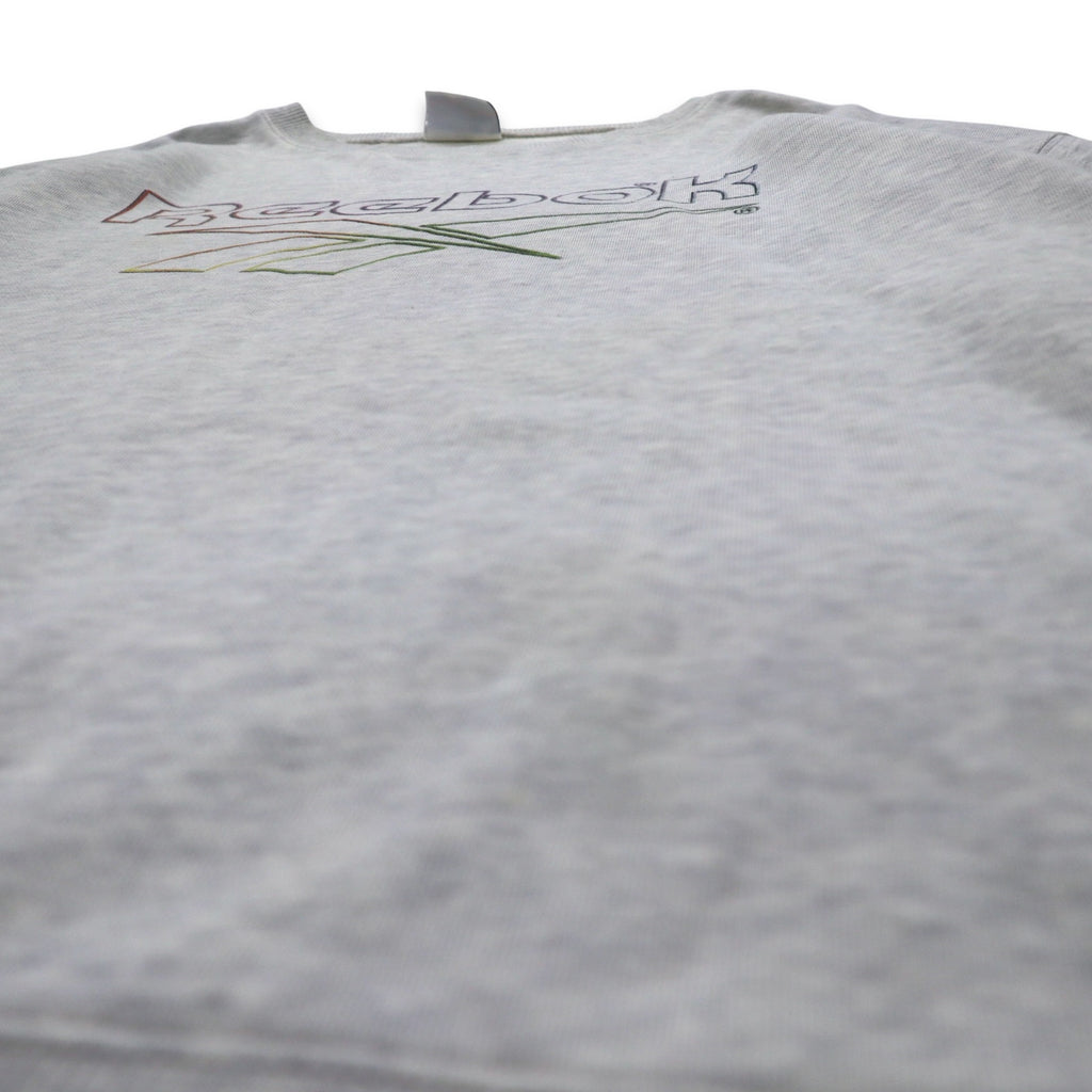 Reebok 90s Vector Logo Print Sweatshirt, Large, Grey, Cotton