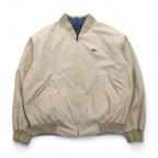 LACOSTE 80s Reversible Swing Top Harrington Jacket XL Navy Beige Check One Point Logo