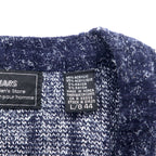 SEARS 80s Acrylic Rib Knit Cardigan L Blue Border