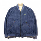 LACOSTE 80s Reversible Swing Top Harrington Jacket XL Navy Beige Check One Point Logo