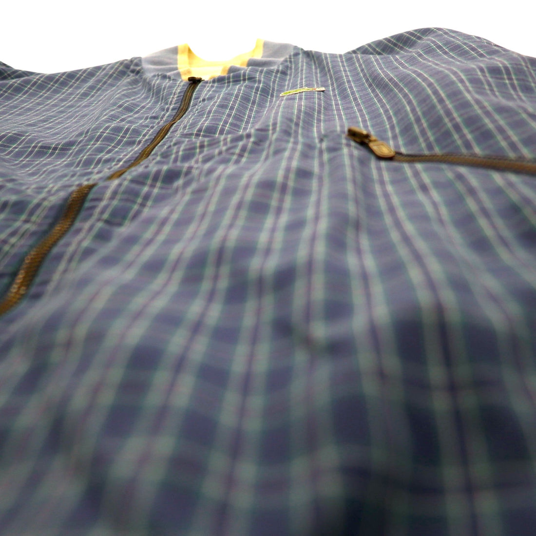LACOSTE 80s Reversible Swing Top Harrington Jacket XL Navy Beige Check One Point Logo