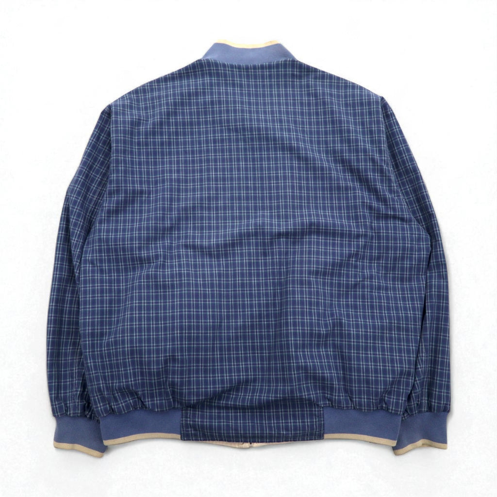 LACOSTE 80s Reversible Swing Top Harrington Jacket XL Navy Beige Check One Point Logo