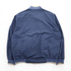 LACOSTE 80s Reversible Swing Top Harrington Jacket XL Navy Beige Check One Point Logo