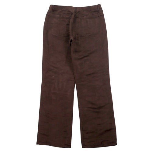 90s CONTEMPORAINE Faux Suede Slacks, XL, Brown, Polyester