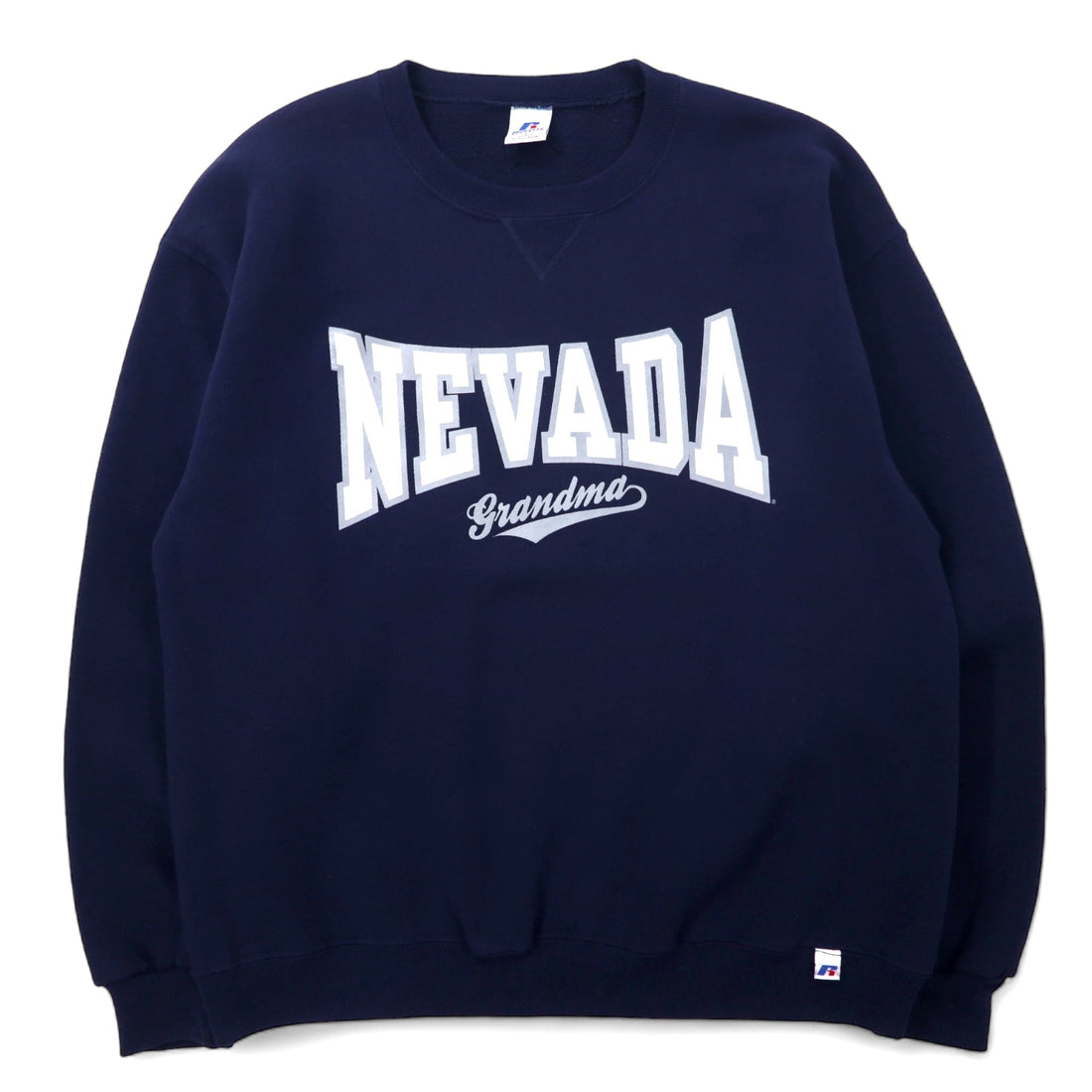 日本然リトテ-古着オンライン-RUSSEL ATHLETIC 00年代 カレッジ プリント スウェット L ネイビー コットン NEVADA エルサルバドル製-RUSSEL ATHLETIC 00's College Print Sweatshirt L Navy Cotton NEVADA El Salvador Made