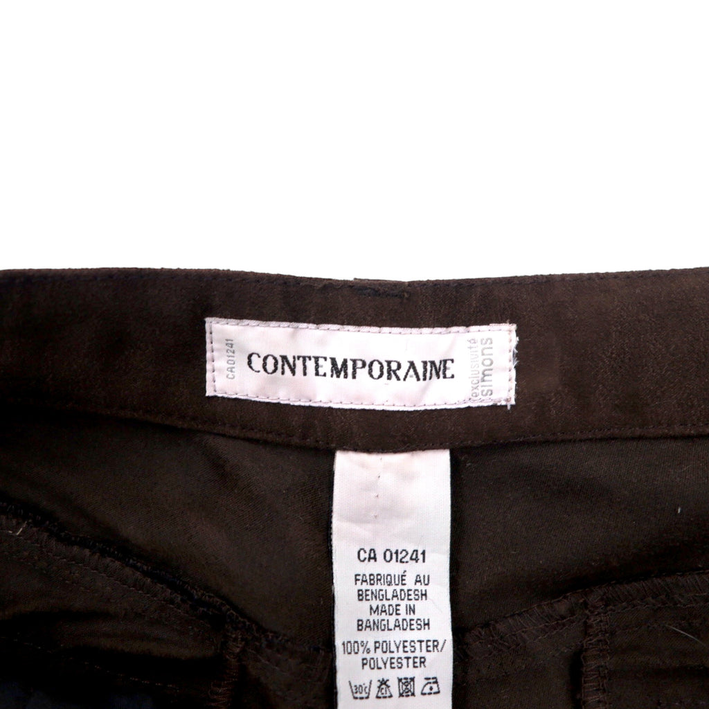 90s CONTEMPORAINE Faux Suede Slacks, XL, Brown, Polyester
