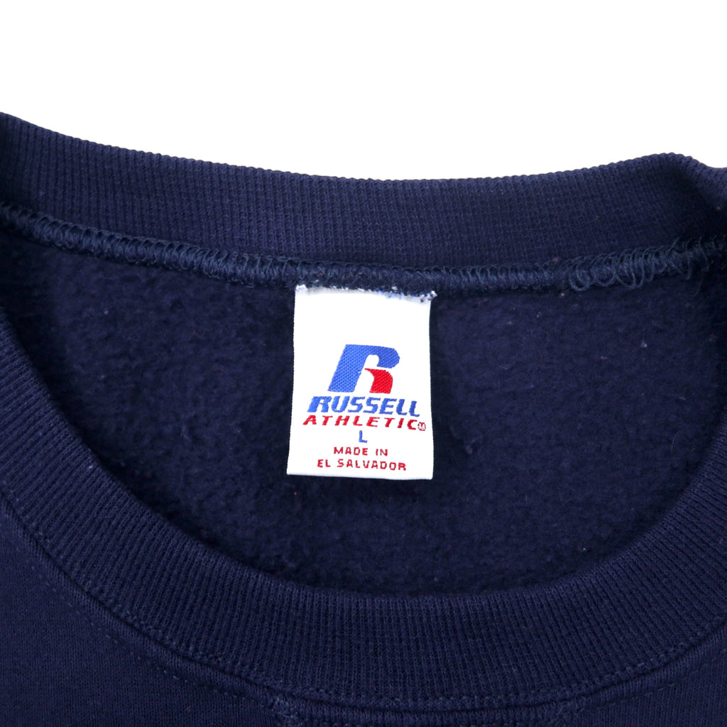 RUSSEL ATHLETIC 00s College Print Sweatshirt L Navy Cotton NEVADA Made in El Salvador