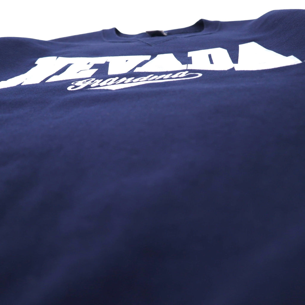 RUSSEL ATHLETIC 00s College Print Sweatshirt L Navy Cotton NEVADA Made in El Salvador