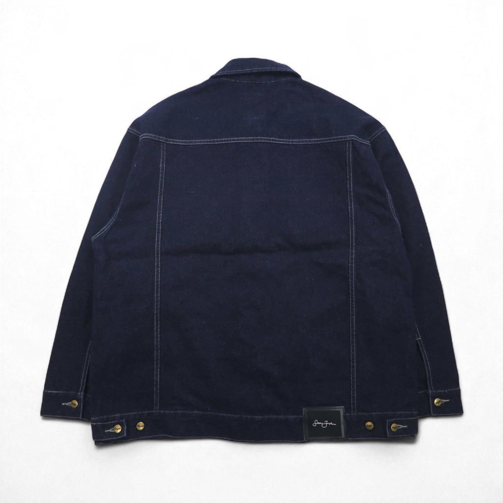 Sean John 90s Rigid Denim Jacket, Size L, Indigo and Blue