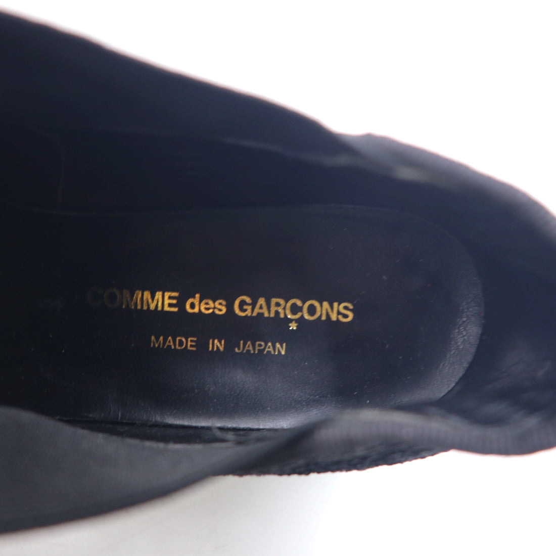 COMME des GARCONS Flower Lace Ankle Boots Short Boots Side Gore 23cm Black Leather Made in Japan