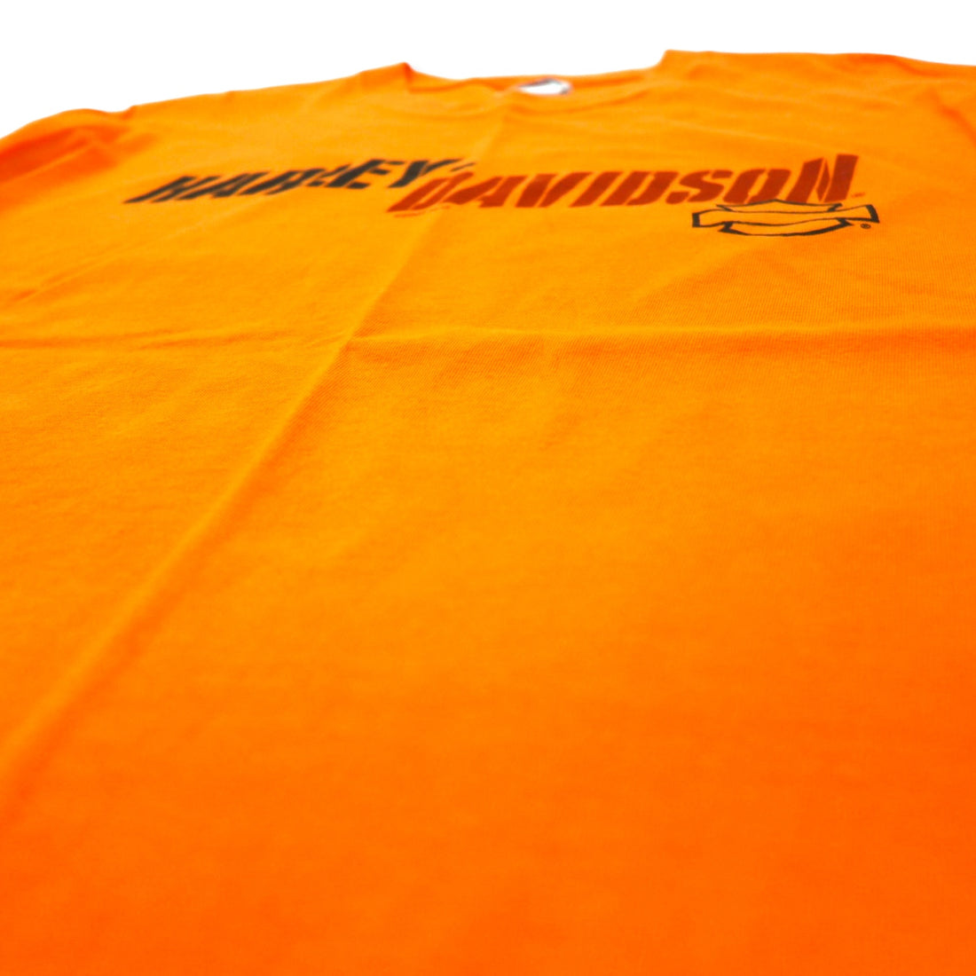 HARLEY DAVIDSON USA made logo print T-shirt L orange cotton SMITH BROTHERS double-sided print Hanes BEEFY-T