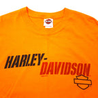 HARLEY DAVIDSON USA made logo print T-shirt L orange cotton SMITH BROTHERS double-sided print Hanes BEEFY-T