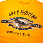 HARLEY DAVIDSON USA made logo print T-shirt L orange cotton SMITH BROTHERS double-sided print Hanes BEEFY-T