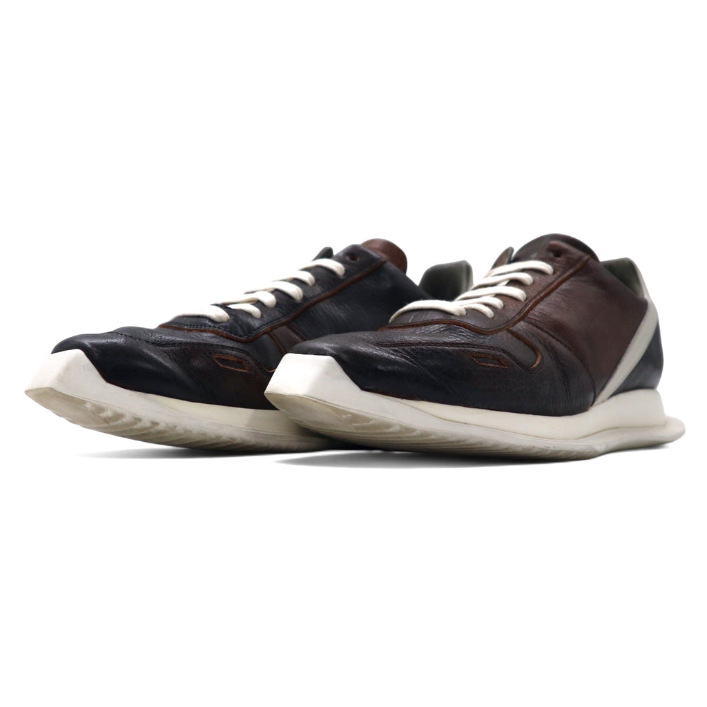 Rick Owens Runner Sneakers 25cm Black Brown Leather Black Vintage Runner Sneakers 19 S2811