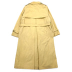 Made in Poland 80s Euro Vintage Cote a Cote Trench Coat XL Beige Cotton Polyester