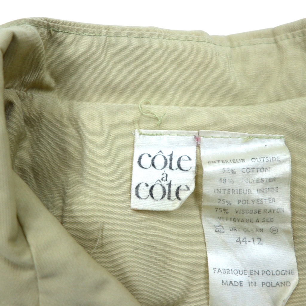 Made in Poland 80s Euro Vintage Cote a Cote Trench Coat XL Beige Cotton Polyester
