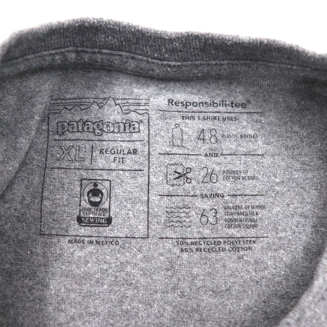 patagonia P-6ロゴ レスポンシビリティー P-6 LOGO RESPONSIBILI-TEE Tシャツ XL グレー 39174
