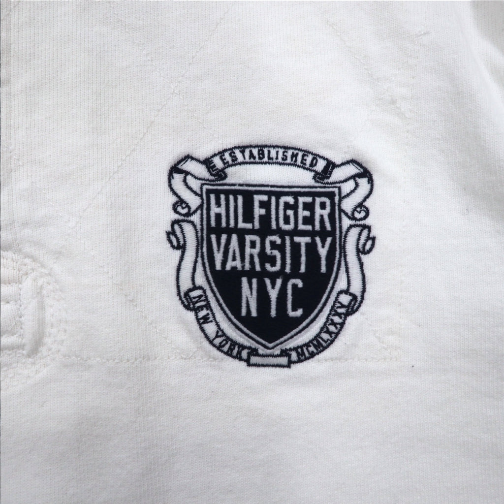 TOMMY HILFIGER リブライン ラガーシャツ L ホワイト コットン ナンバリング VINTAGE FIT