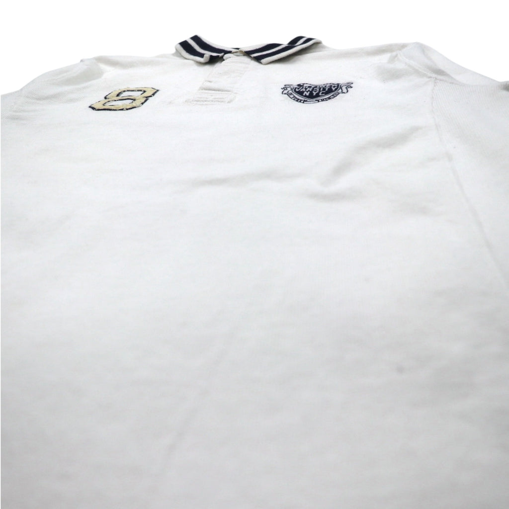 TOMMY HILFIGER リブライン ラガーシャツ L ホワイト コットン ナンバリング VINTAGE FIT