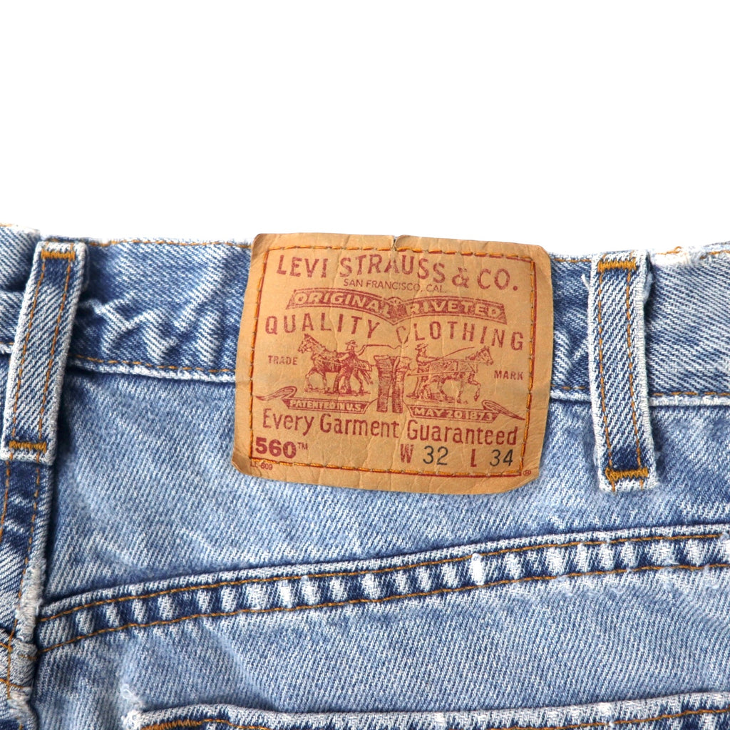 Levi's USA Made 90s 560 Loose Fit Tapered Denim Pants Size 32 Blue Cotton Zipper Fly 560-4891
