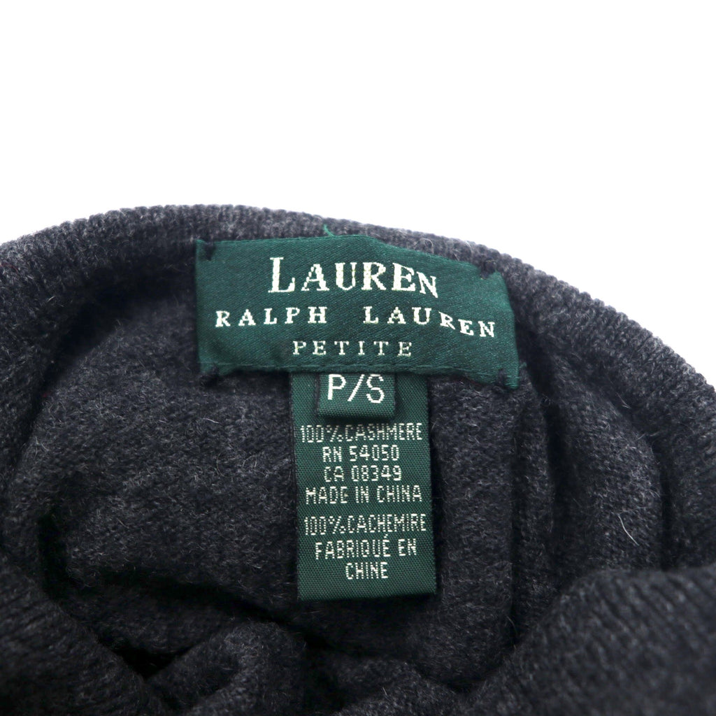 LAUREN RALPH LAUREN PETITE Cashmere Turtleneck Knit Sweater S Grey