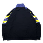 Adidas 90s Track Jacket Jersey L Black Polyester Trefoil Logo Silver Tag